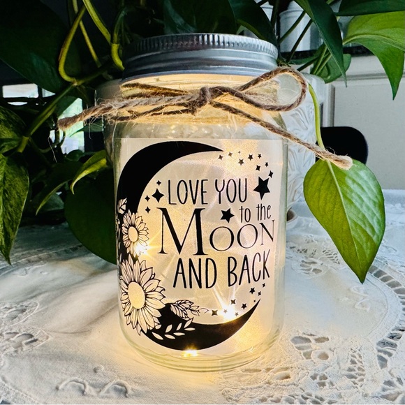 Decorative Mason Jar with LED Lights Handcrafted - Picture 4 of 9